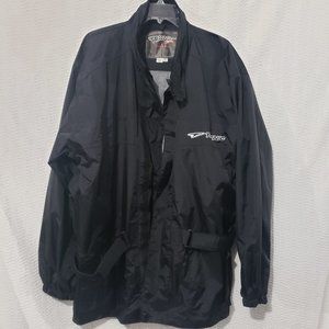 Teknic Engeneered To Win Black Rain Zip Jacket Pacable in Bag Sewn into JacketXL